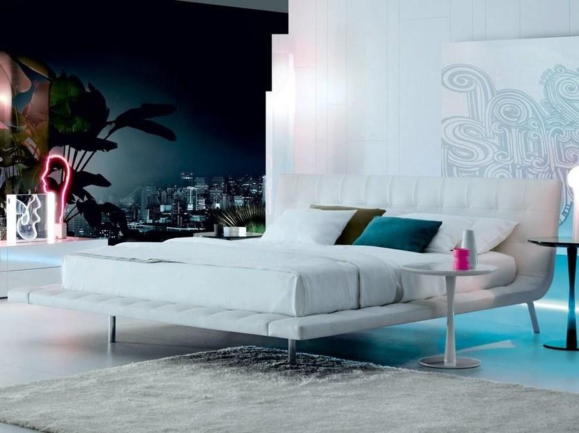 Poliform Двуспальная кровать из кожи с тафтинговым изголовьем Onda sun-id-1394292 - Вид №3