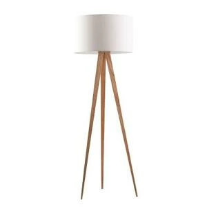 Лампа напольная Tripod Wood, белая