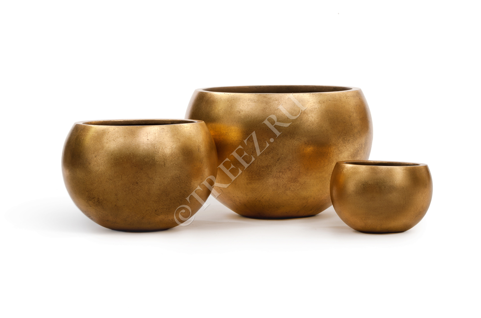 41.3318-04-016-GLD-22 Кашпо  Effectory - серия Metal - Полусфера - Сусальное золото Цветочная коллекция 