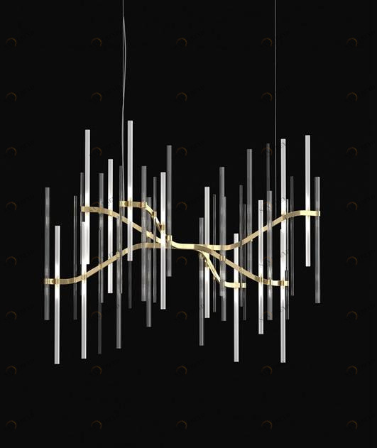 Euroluce Lampadari Подвесной светильник из металла и стекла Neva sun-id-1437664