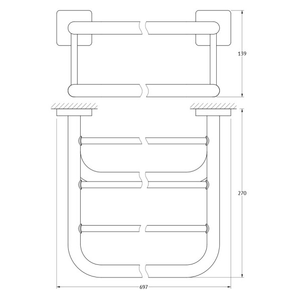 Полка для полотенец 70 см Ellux AVANTGARDE AVA 031 sun-id-561835 - Вид №1