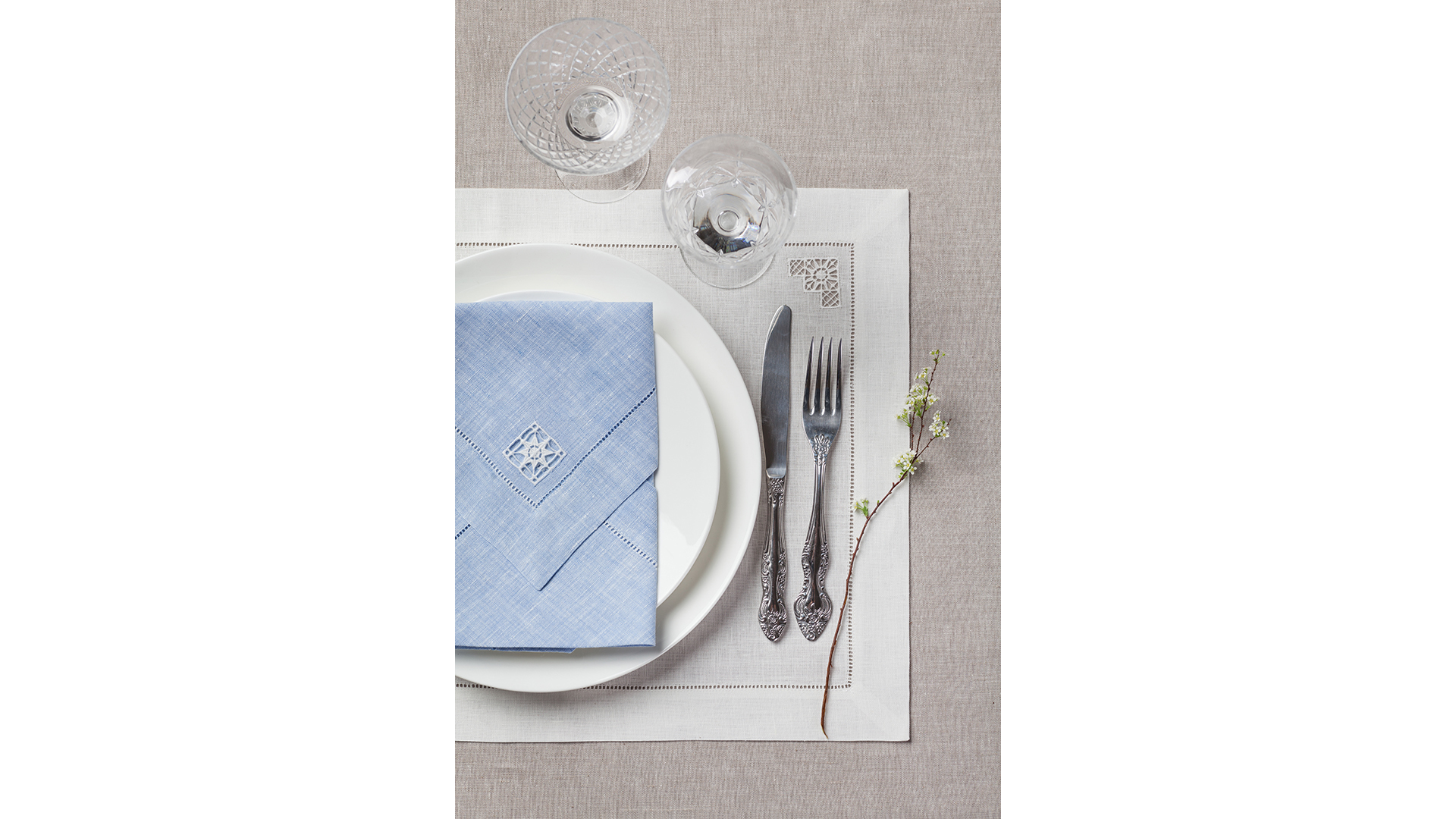 10620350 Крестецкая строчка Набор из 4 салфеток 40x40см Ткань  - Вид №2