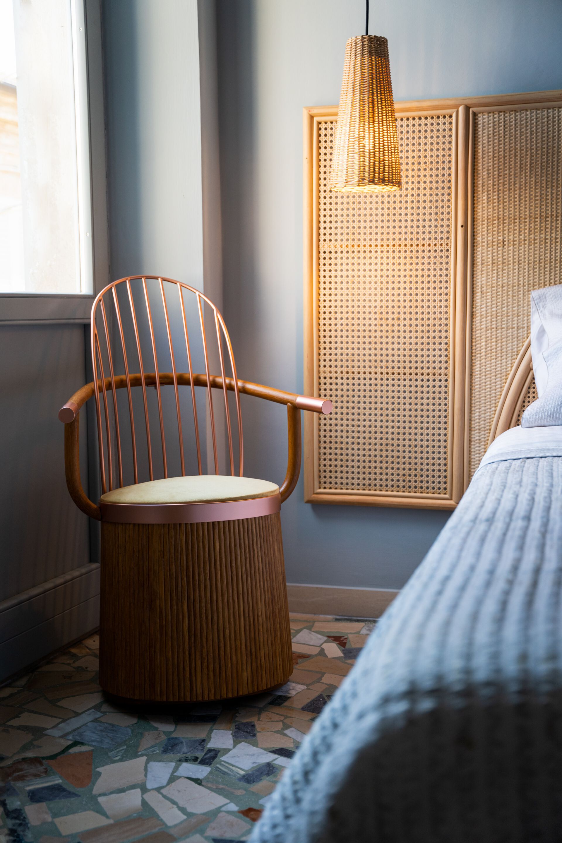 Деревянное кресло-качалка с подлокотниками Bottega Intreccio DONDOLINA ARCH-00099590 - Вид №4