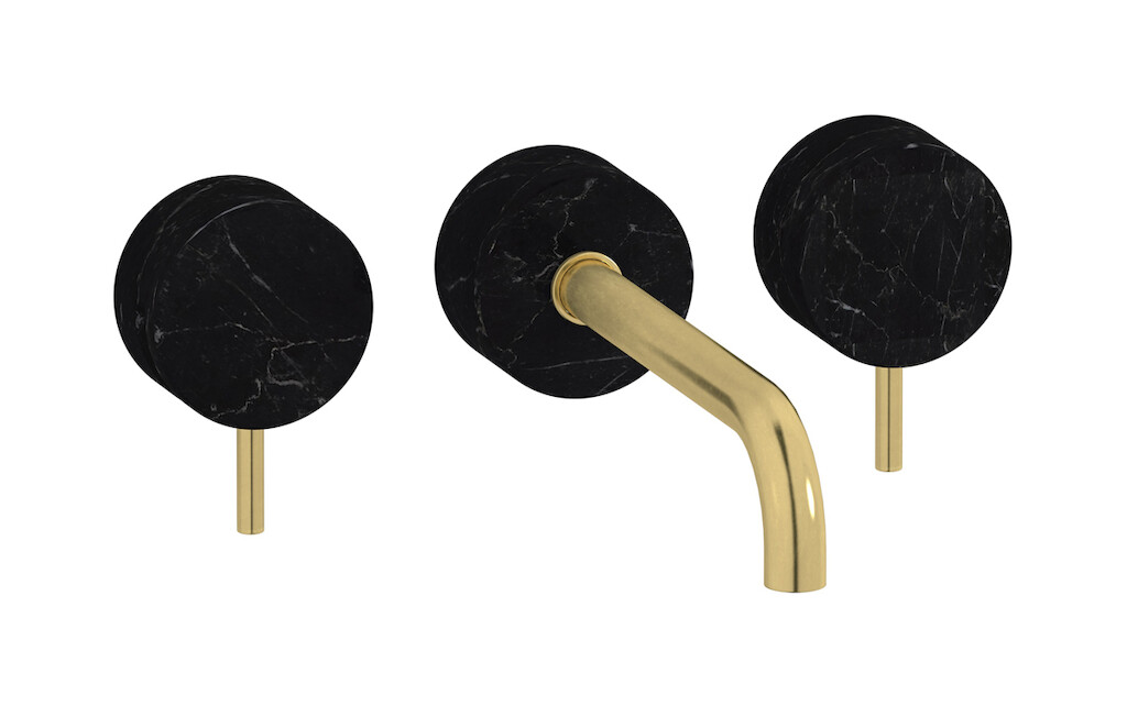 Смеситель с длинным изливом для раковины WE ARE IB mr307on_2 Natural Brass Marmo