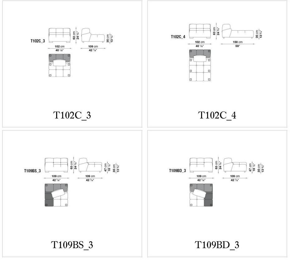B&B Italia Модульный тканевый диван с шезлонгом Tufty time sun-id-1381228 - Вид №3