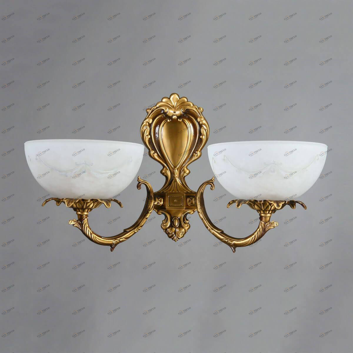 Бра светодиодное на 2 лампы белое Merida 0848/2 AB AMBIENTE MERIDA 00-3931013 Белый;золото 