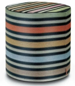 MissoniHome Пуф Cylinder из рафии в полоску Barrè Master moderno