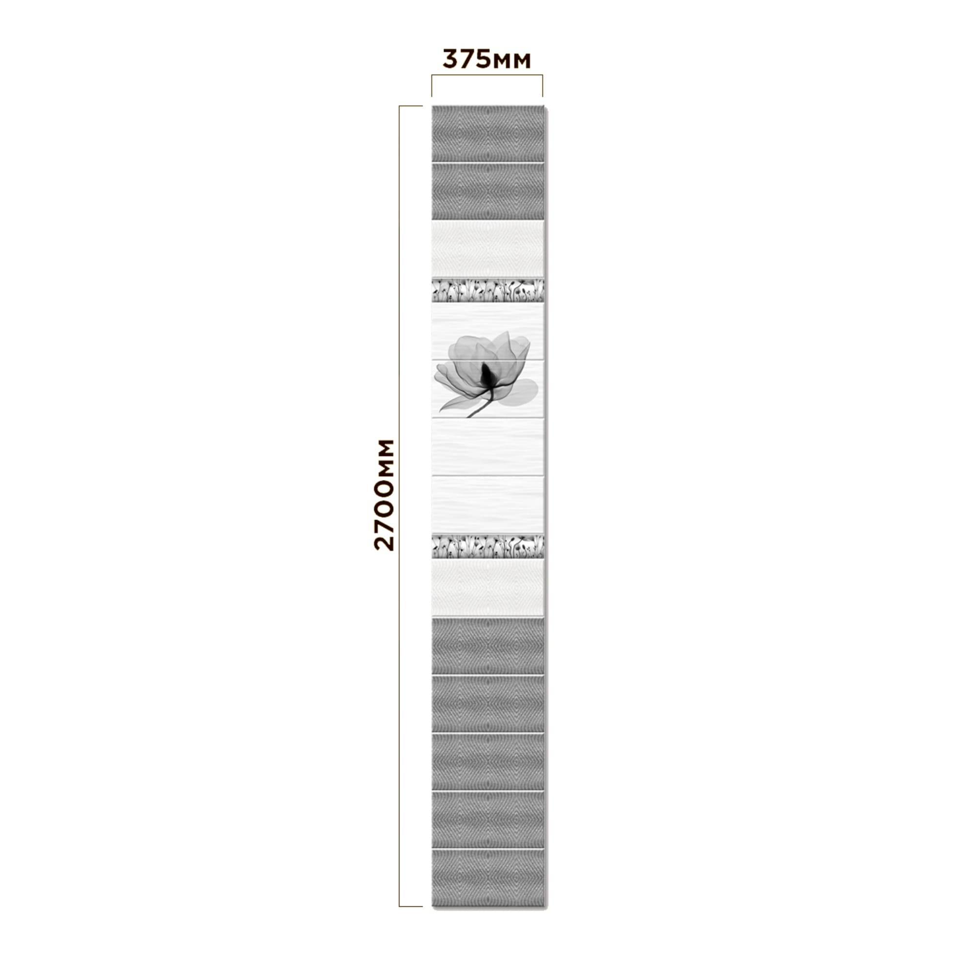 18759470 Панель ПВХ Нимфея магнолия 8 мм 2700х375 мм 1.013 м² Santreyd  - Вид №1