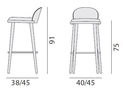 Высокий стул из бука с мягким сиденьем Billiani Veretta ARCH-00128911 - Вид №3