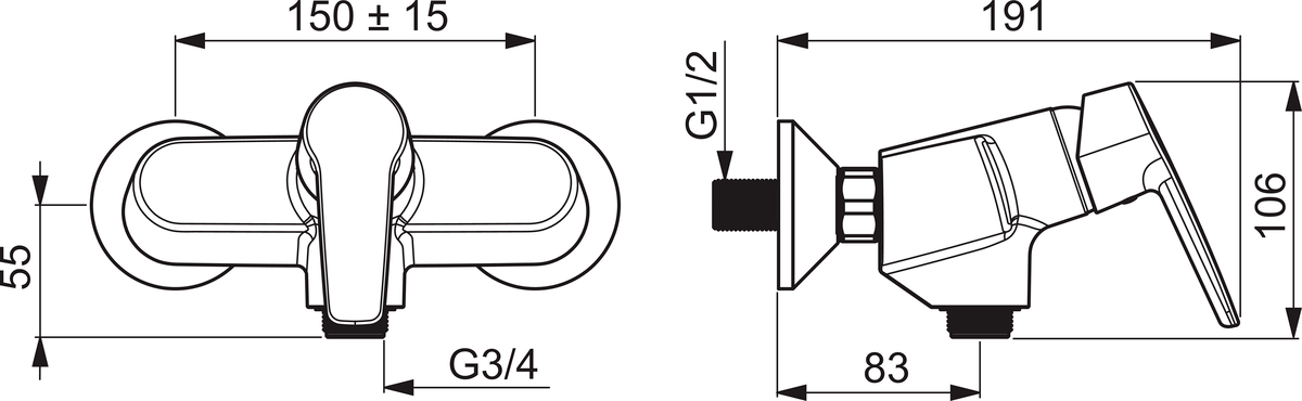 Oras 3970Y Смеситель для душа 3970Y Saga Хром  - Вид №1