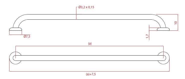 Фиксированная стальная ручка для ванной комнаты Goman Классическая ARCH-00063407 - Вид №20