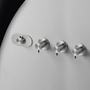 Термостат для душа матовая сталь с черной ручкой Toki Radomonte TKI56SCIL22