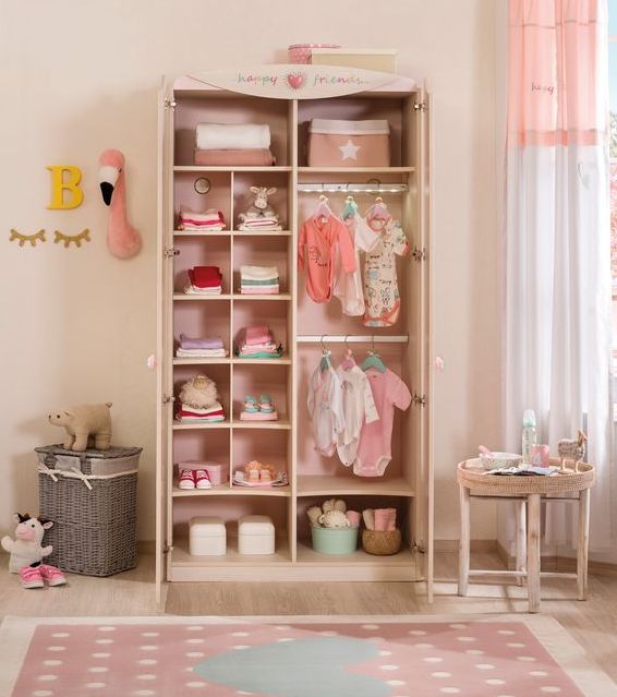 Шкаф детский двухдверный розовый Baby Girl CILEK BABY GIRL 00-3832144 Розовый Santreyd  - Вид №2