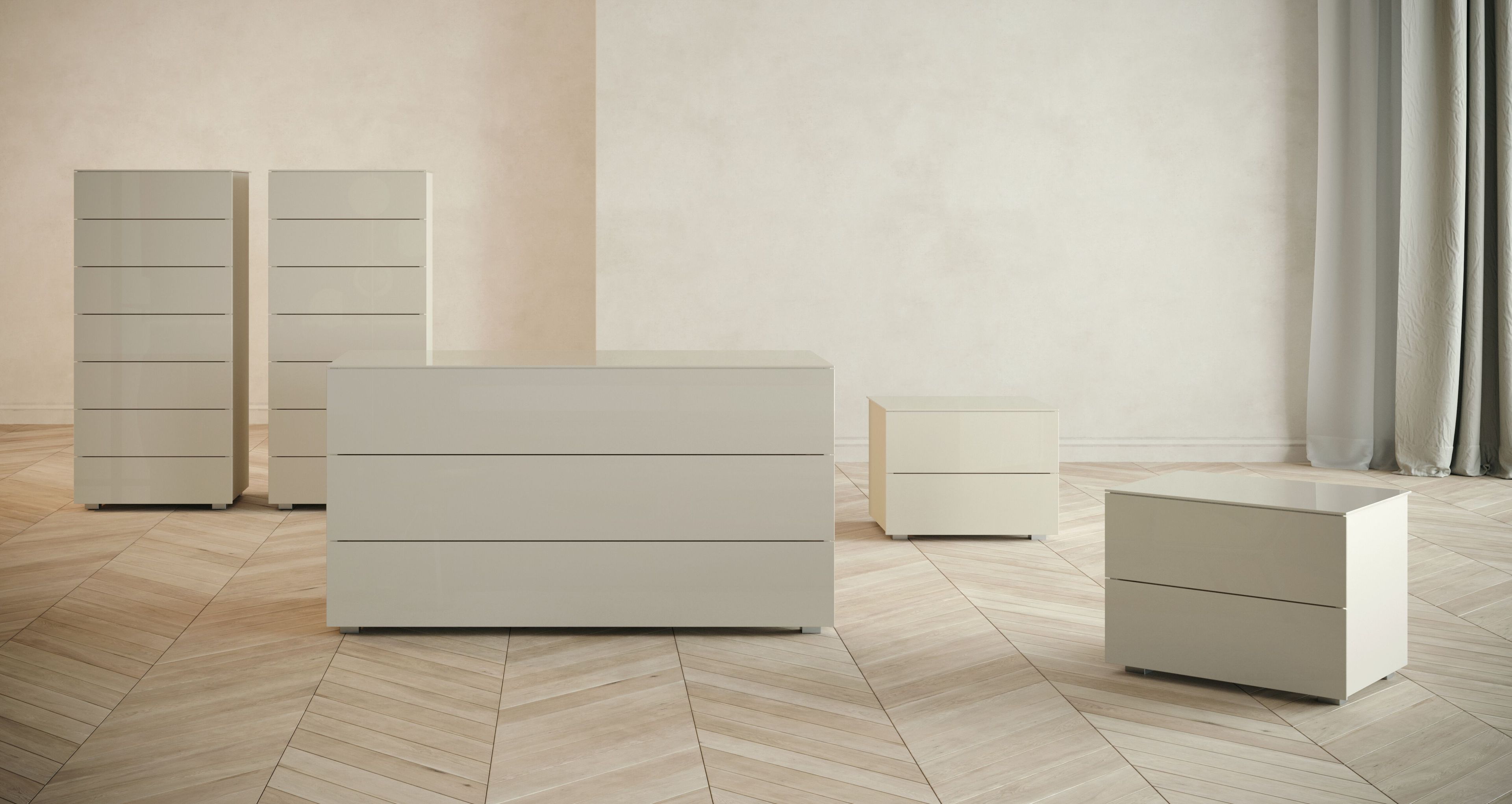 Деревянная прямоугольная тумбочка с ящиками Giessegi Glass ARCH-00101302 - Вид №1