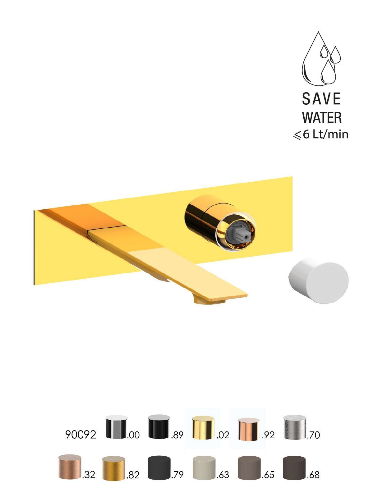 Смеситель для раковины с ограничителем расхода с пластиной Rubinetterie Frattini Narciso S ARCH-00138344 - Вид №1