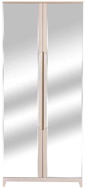 1412 Шкаф двухстворчатый с зеркалами Сканди Жемчужно-белый R-HOME 4009262h_Жемчуг - Вид №1