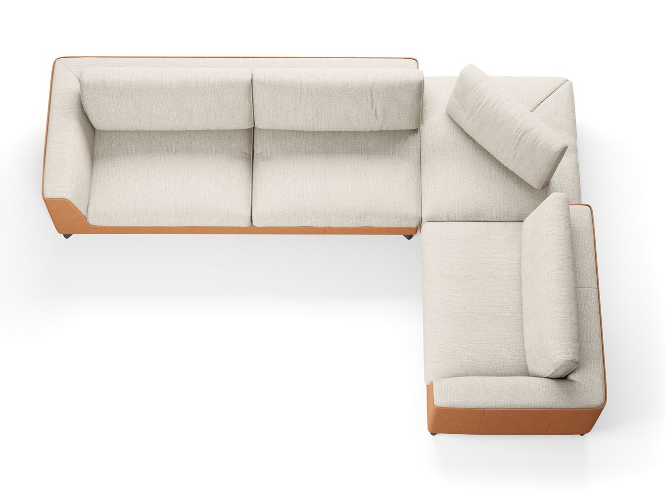 Секционный диван из кожи и ткани Borzalino статус-кво ARCH-00079190 - Вид №1