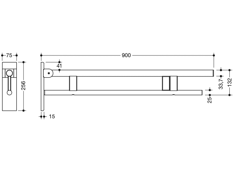 900.50.18240 Опорная рейка Duo, исполнение b HEWI Stützen  - Вид №1