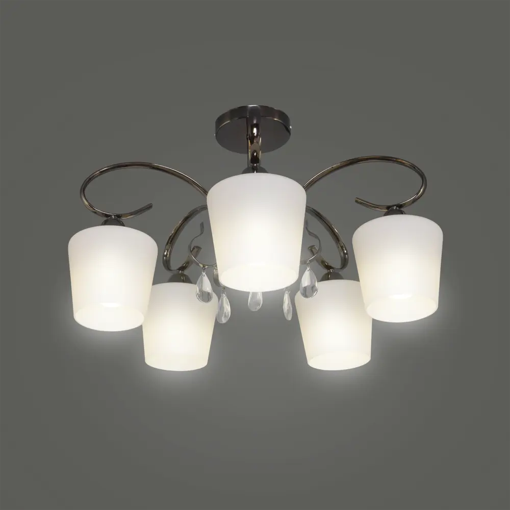 Люстра Блеск-2 5xE27x40 Вт, металл/стекло, цвет чёрный/белый MW-Light STLM-2135964 - Вид №3