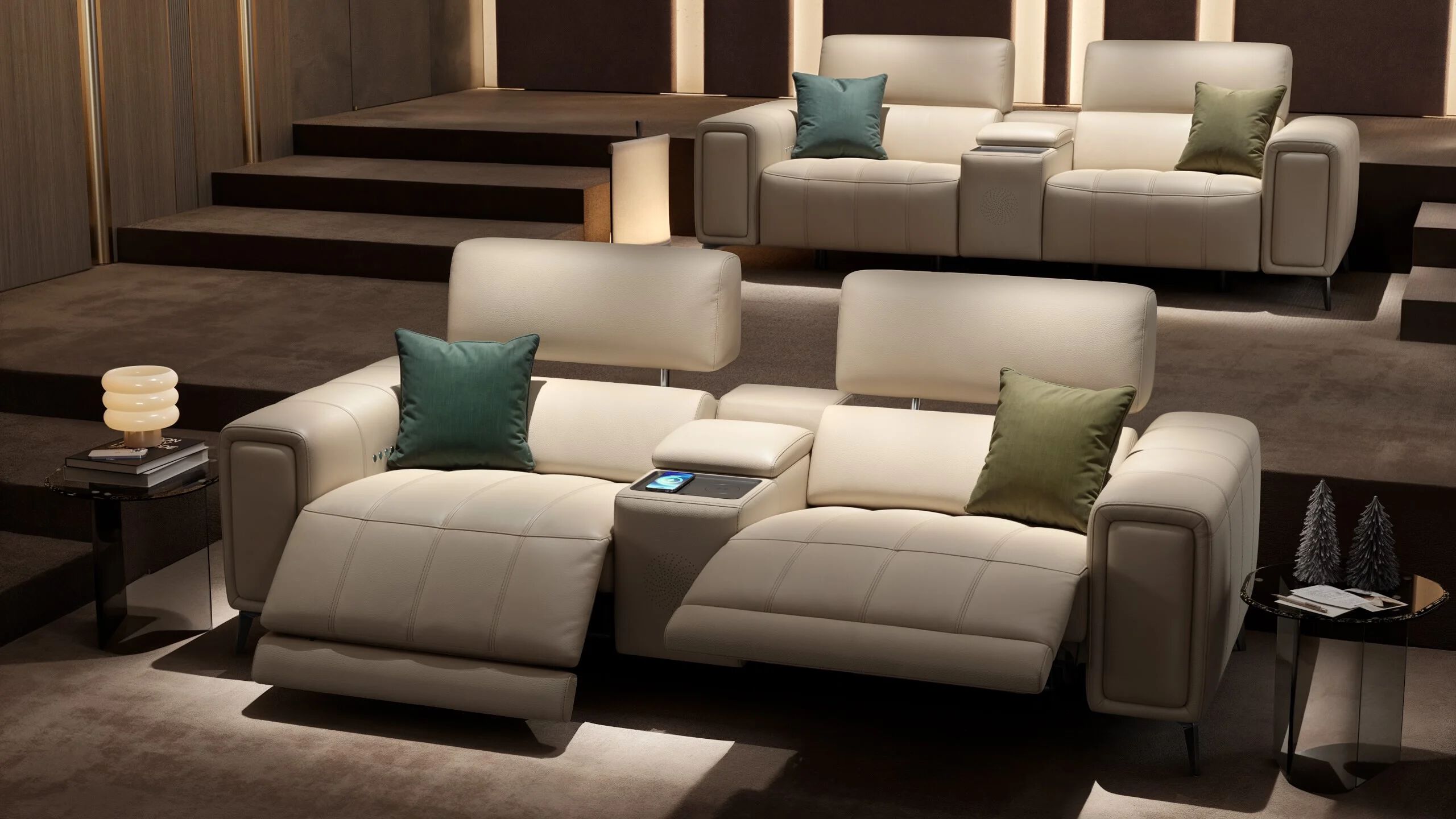 2 местный домашний кинотеатр кожаный диван Sofanella Linera Kino ARCH-00124340 - Вид №2