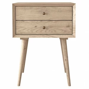 Тумбочка прикроватная для спальни с 2 ящиками бежевая Jordan FURNITERA JORDAN 120312 Бежевый;дуб сонома