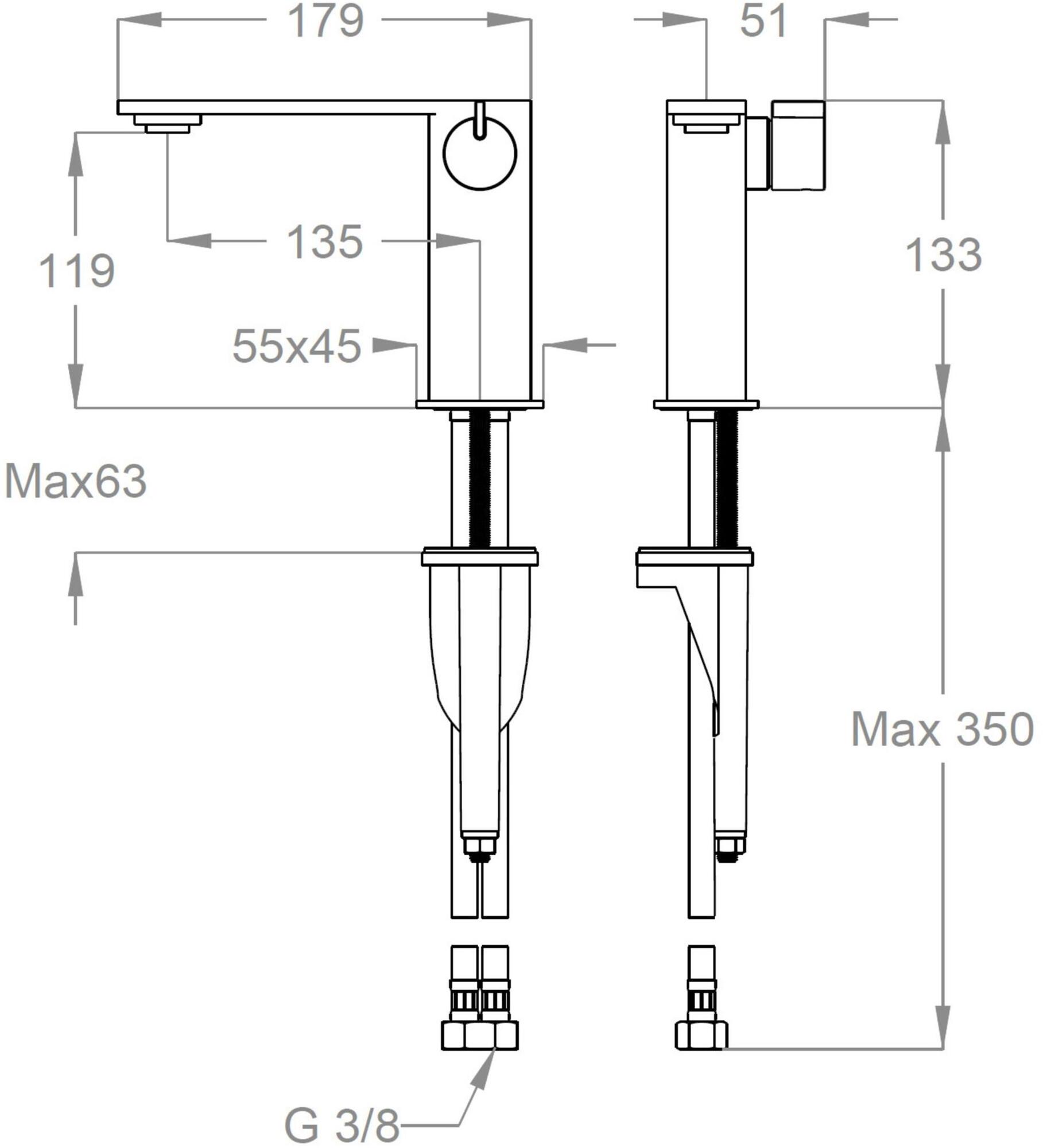 Fir Italia Смеситель для раковины на столешнице из нержавеющей стали Lifesteel 59 5911300 - Вид №1