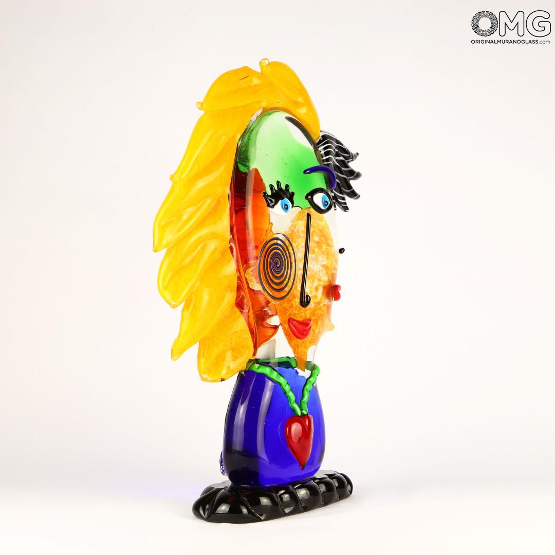 2691 ORIGINALMURANOGLASS Скульптура Голова Женщины - по мотивам Пикассо - Pop Art - Original Murano Glass OMG 33 см PICASSO - Вид №1