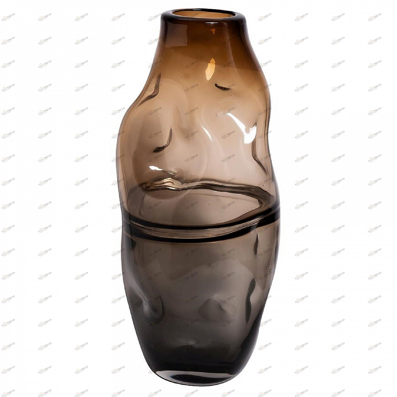 Ваза стеклянная асимметричная серо-коричневая от Garda Decor GARDA DECOR - 266935 Коричневый 