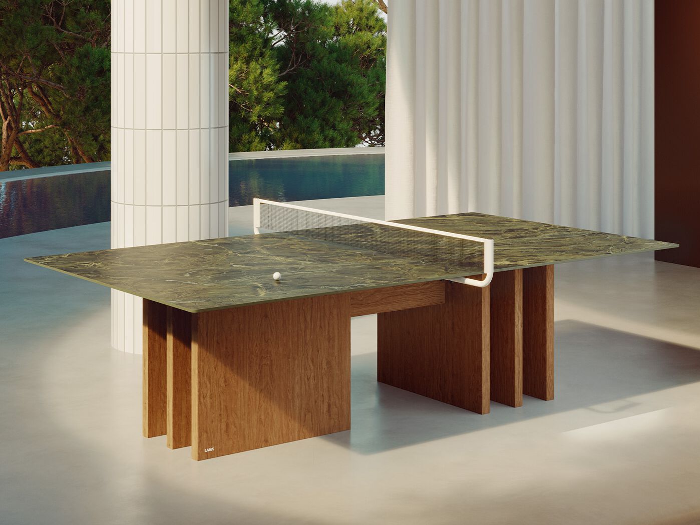 Стол для настольного тенниса из керамогранита и дуба LAVA TOMO ARCH-00120333 - Вид №1