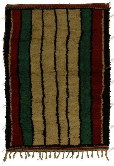 AFOLKI Прямоугольный коврик из шерсти в полоску Azilal Taa1009be