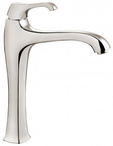 76006NS Высокий смеситель Ares с донным клапаном для раковины, цвет зачищенный никель