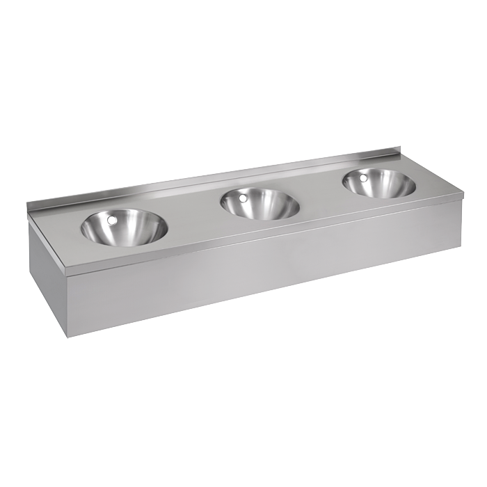 93207 Нержавеющий подвесной умывальник с 3 чашами с облицовкой SANELA 