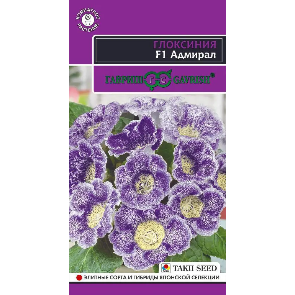 ГАВРИШ Глоксиния Адмирал - бархатные колокольчики для дома 83606960 STLM-1582421