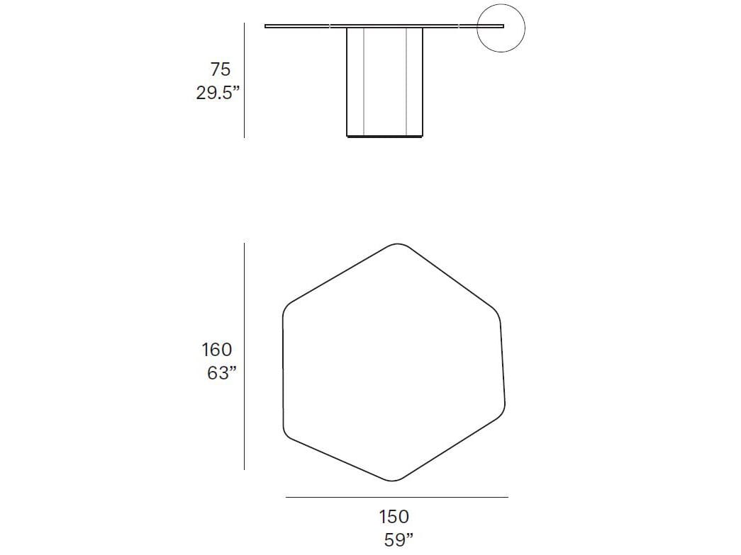 Шестигранный дубовый стол EXPORMIM Talo ARCH-00117120 - Вид №2