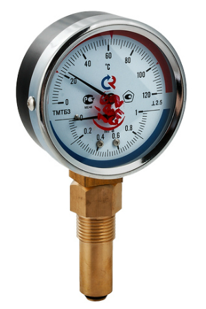 ТМТБ-31P.0410120 Термоманометр ТМТБ-31P с нижним подключением Valtec 1/2", 10 бар, 0-120 °С 