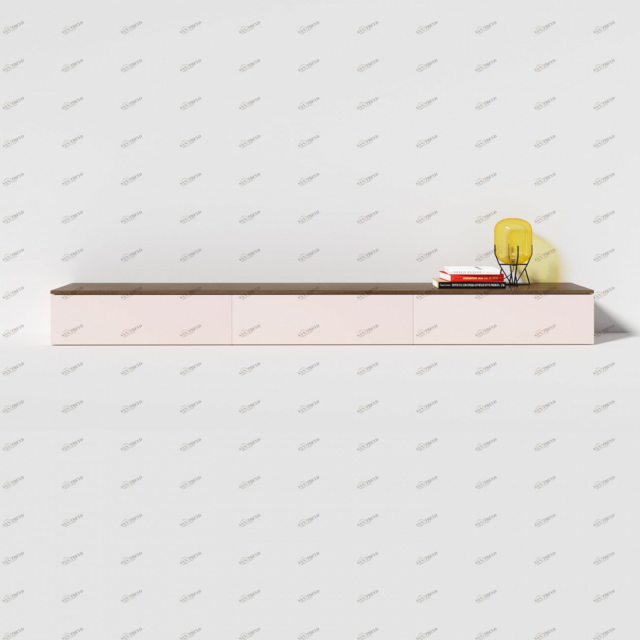 Тумба под телевизор с ящиками серо-коричневая 270 см Tall BRAGIN DESIGN  00-3879353 Коричневый;серый 