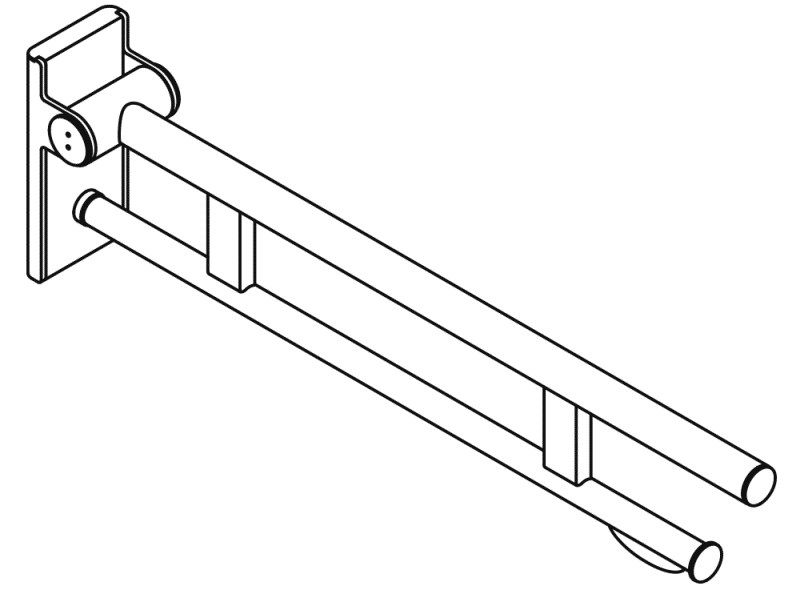 900.50.10740 Двойной шарнирный опорный рельс, конструкция a HEWI Stützen  - Вид №2