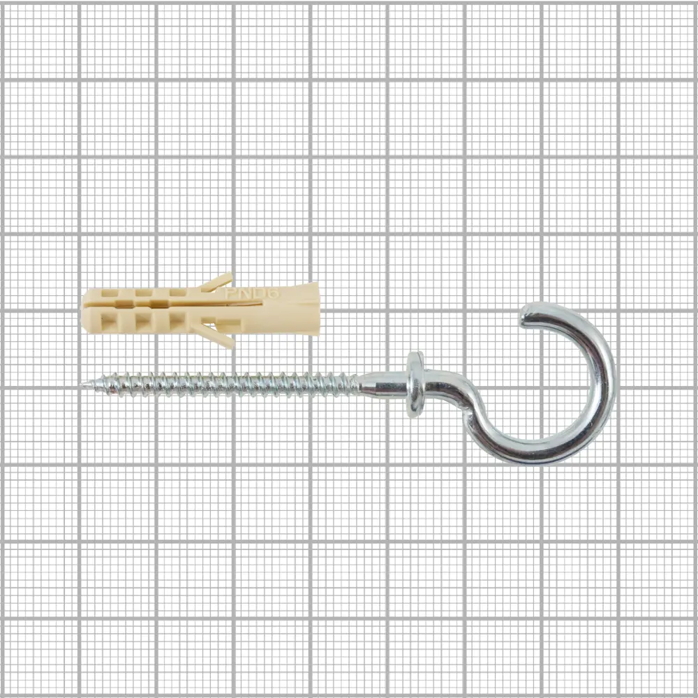 Крюк-полукольцо с манжетой 3.5x70 мм, сталь оцинкованная, 2 шт ЕВРОПАРТНЕР STLM-2098187 - Вид №2