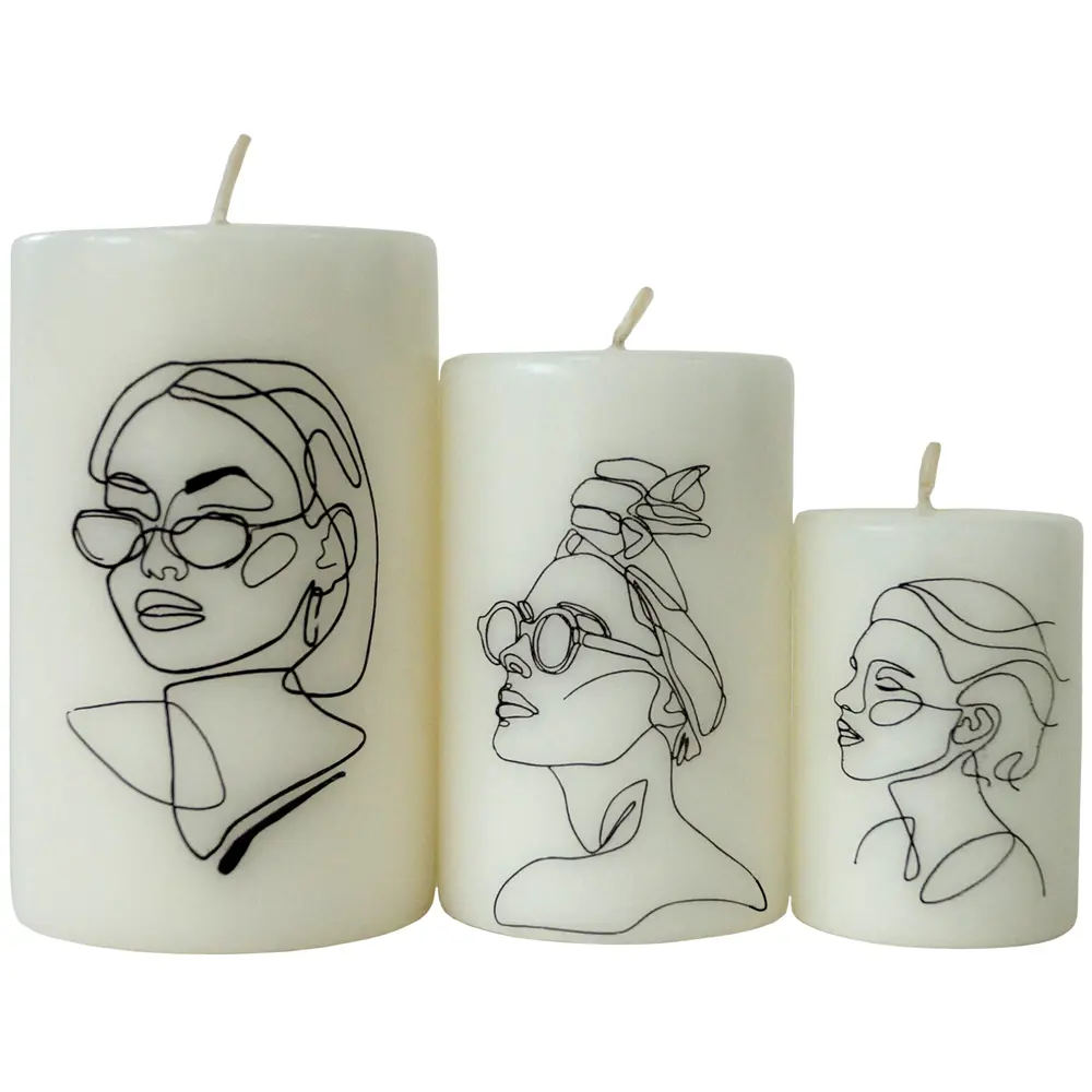 Набор свечей-столбик белый 10 см 3 шт EVIS STLM-2186189 - Вид №1