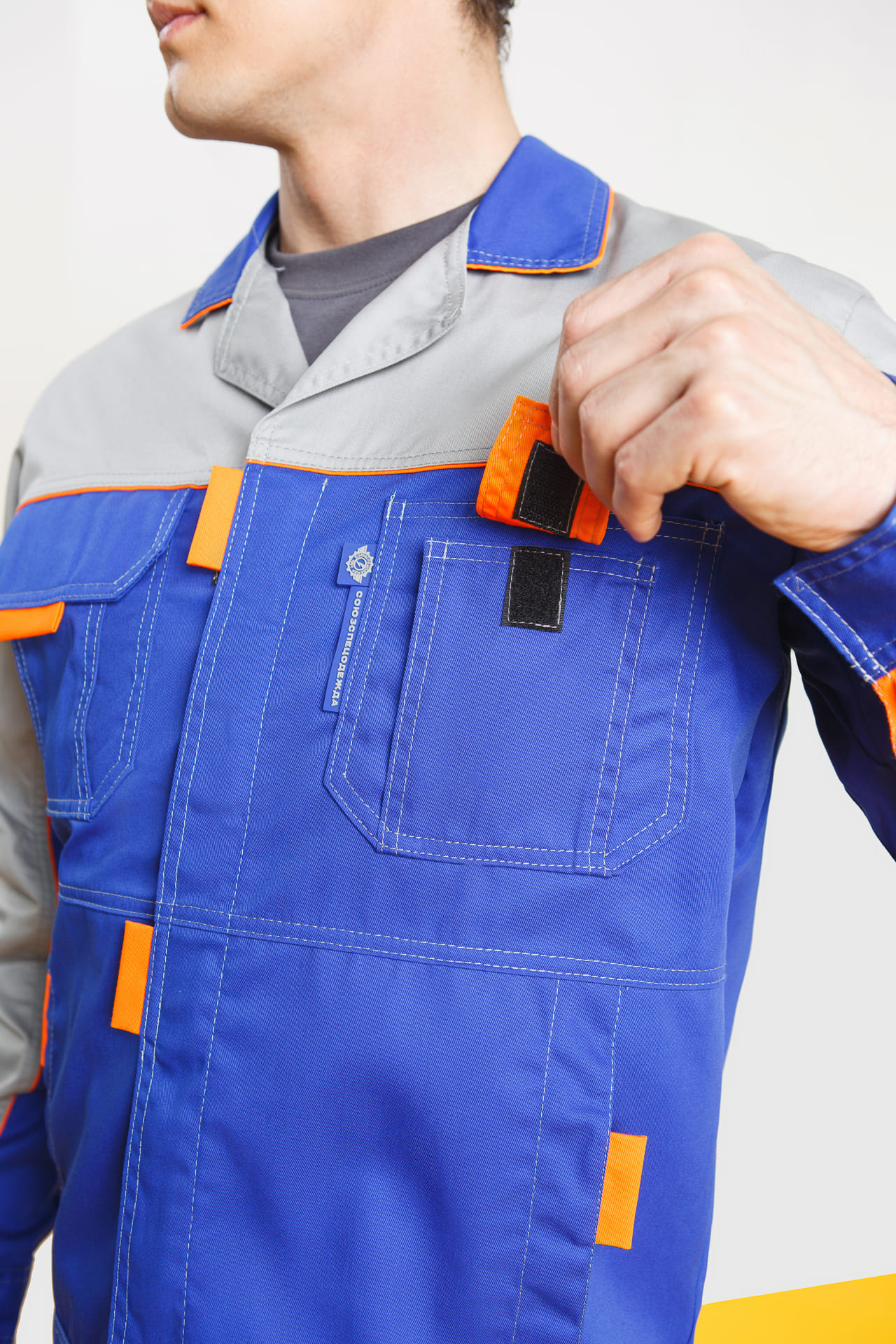 5039609 Костюм "Профессионал-2" василек-светло-серый  Летняя спецодежда  размер 72-74/206-212  - Вид №12