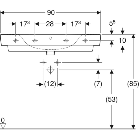 501.728.00.1 Накладная раковина Geberit Renova Plan с полкой Geberit  - Вид №10