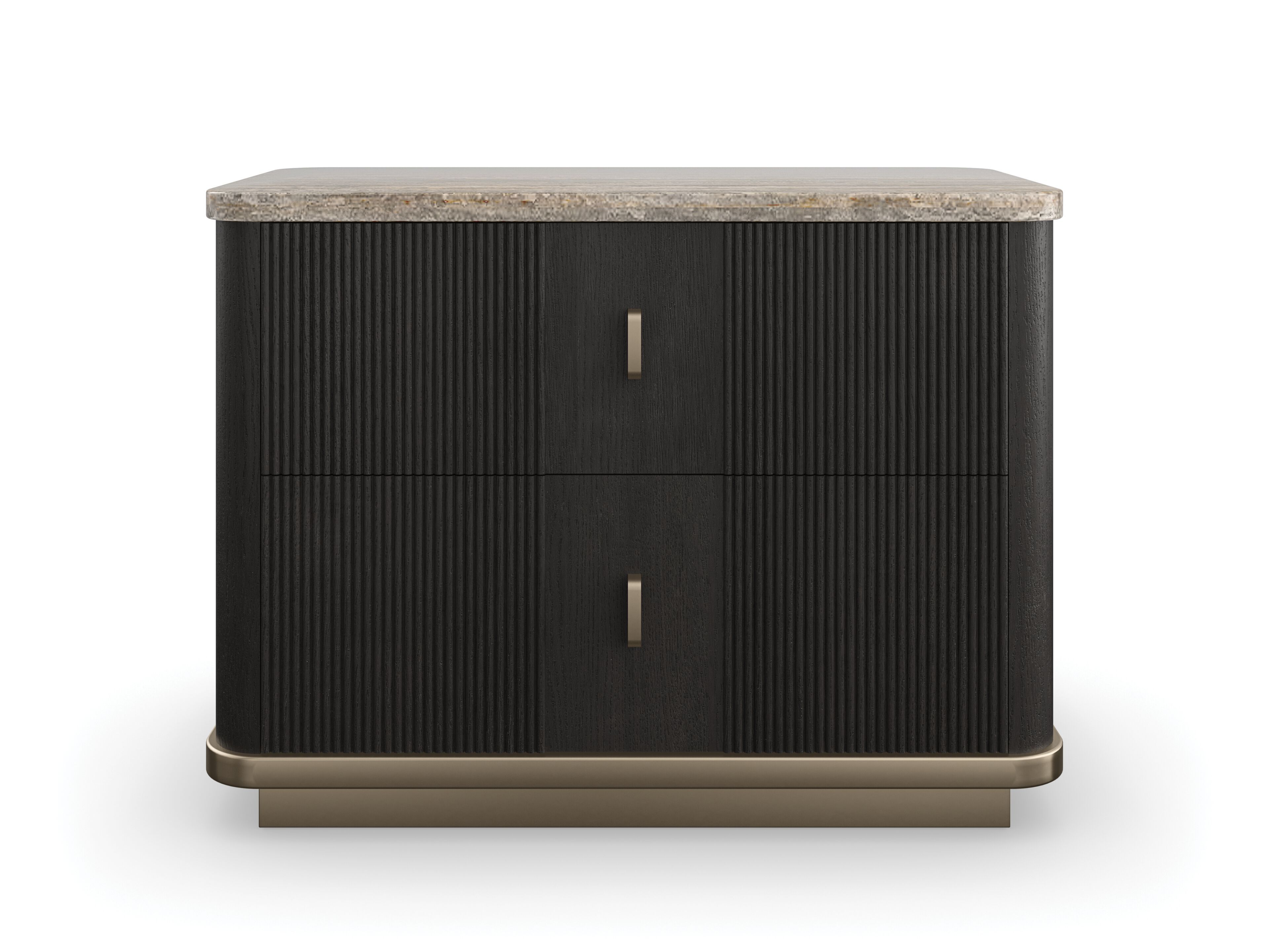 Прямоугольная тумбочка из травертина с ящиками Caracole Rhythm ARCH-00042123 - Вид №12