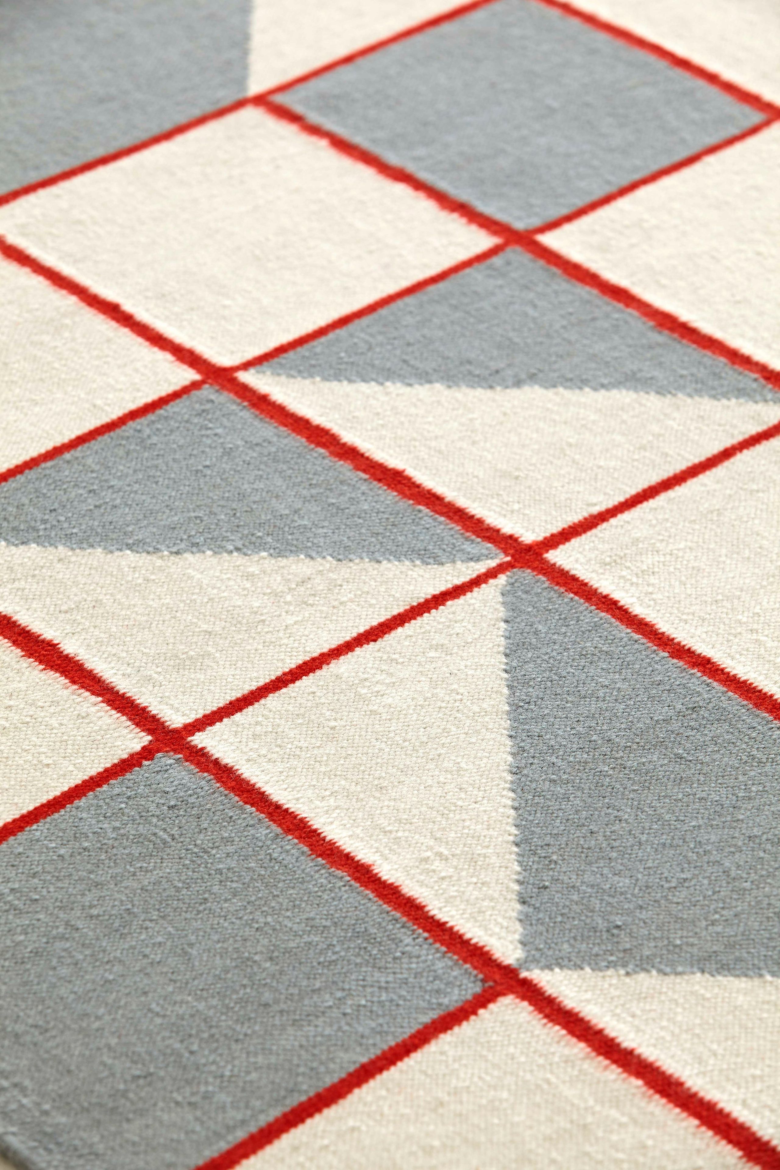 Прямоугольный ковер ручной работы из шерсти с геометрическим рисунком GAN ARCH-00148331 - Вид №1