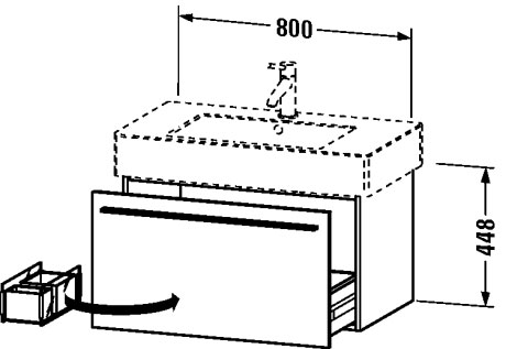 XL605201414 Тумбочка подвесная X-Large #XL6052 800 x 468 мм Терра, декор Duravit - Вид №1