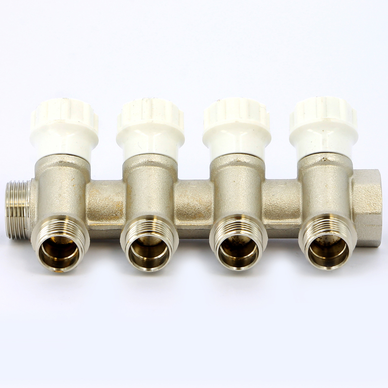 Коллектор НВ 3/4" с вентилями никелированный ITAP 4 выхода 1/2"Н 38мм 465344