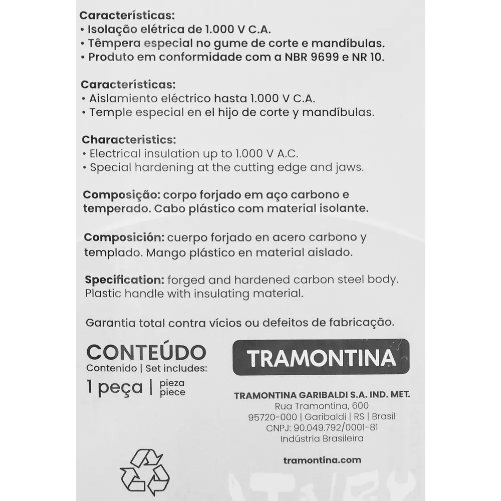 Бокорезы диэлектрические Tramontina 41006116 161 мм STLM-2058634 - Вид №3