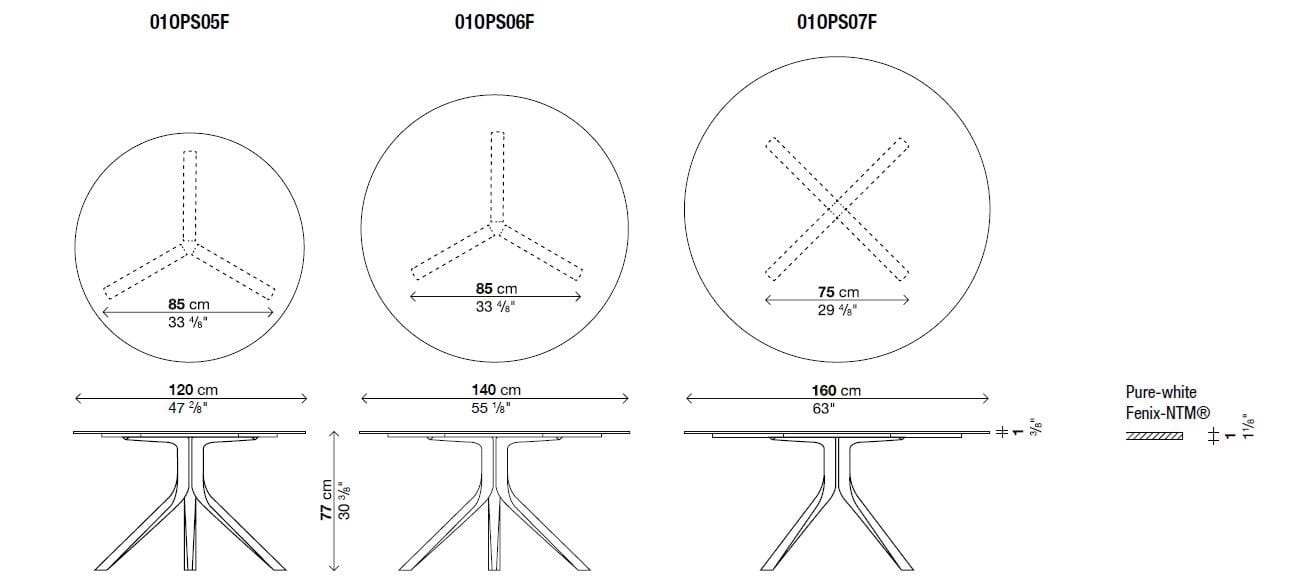 Круглый стол из литого алюминия Kristalia ARCH-00103903 - Вид №5