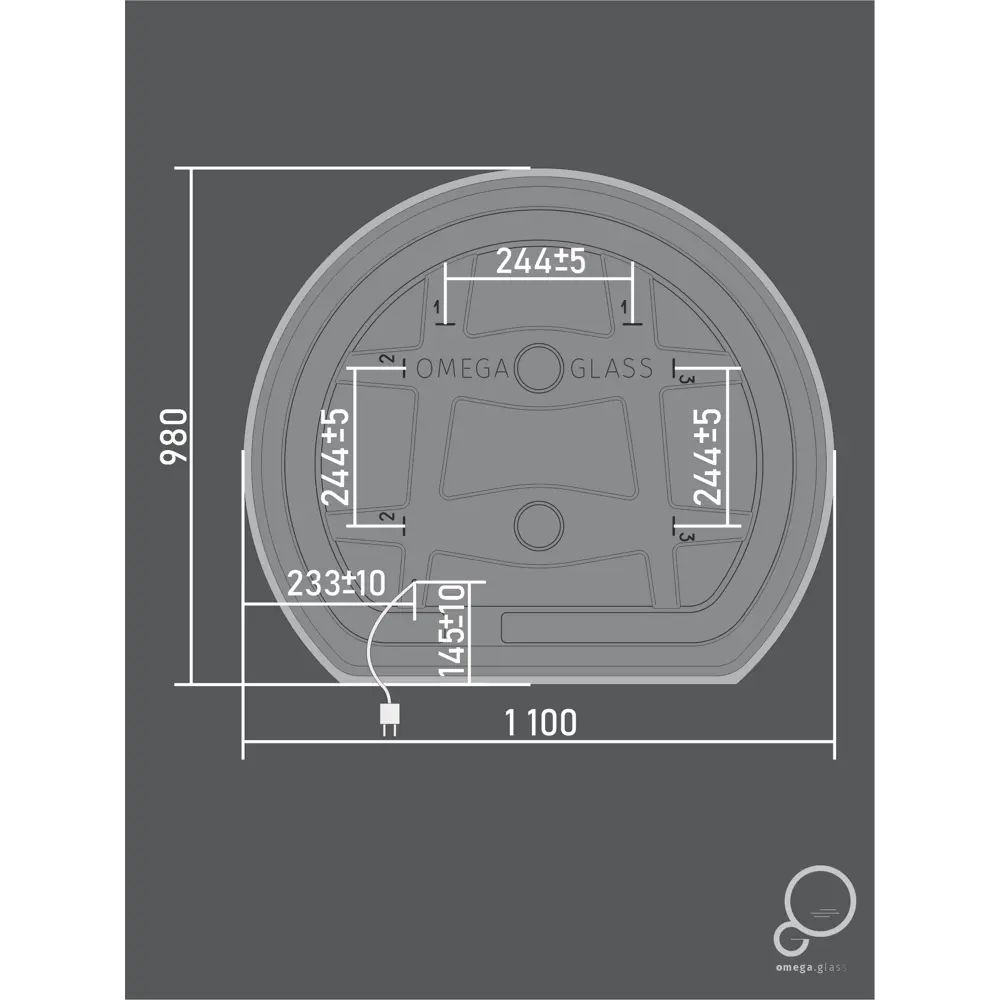 Зеркало Omega Glass Эклипс SD46 с LED-подсветкой и сенсорным управлением 86386941 STLM-0068409 - Вид №7