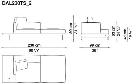 B&B Italia 3-х местный тканевый диван с шезлонгом Dock sun-id-1355318 - Вид №170