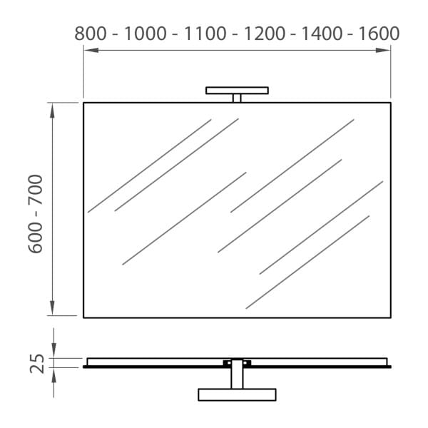 Прямоугольное зеркало со встроенным освещением для ванной комнаты Ercos зеркала ARCH-00096732 - Вид №11